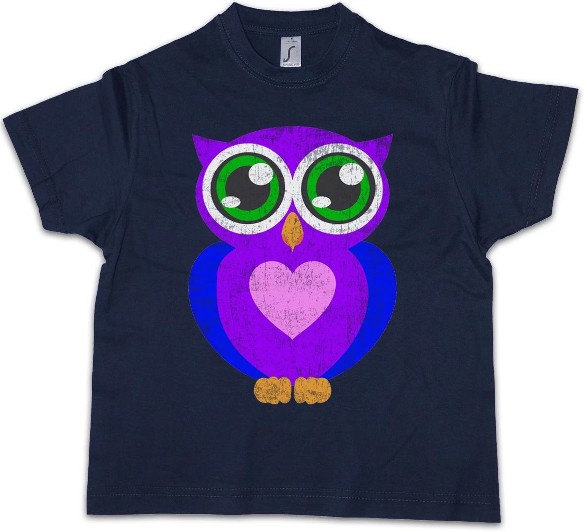 COMIC OWL Kids Boys T-Shirt Cartoon Cute Hipster Indie Electro Tattoo Rockabella 100