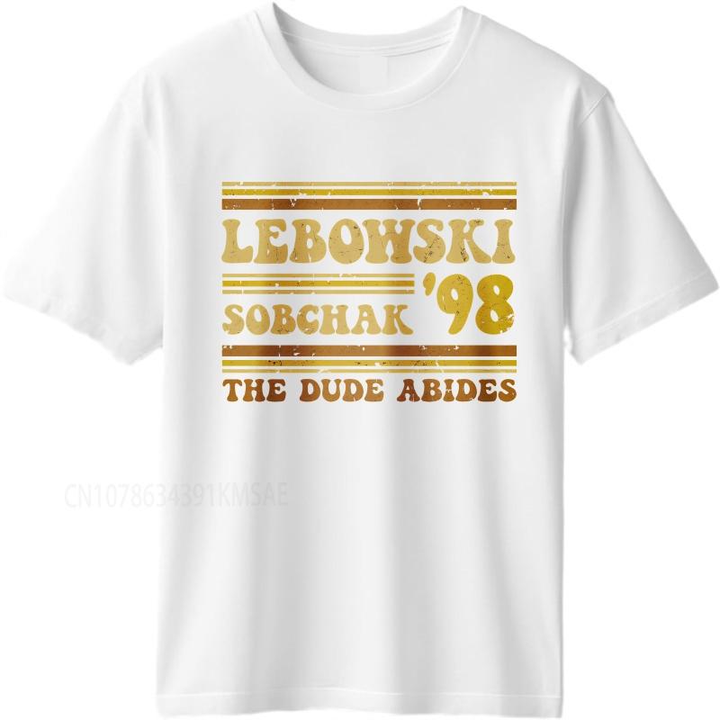 Big size summer For men tshirt Lebowski Sobchak 98 The Dude Abides Short Sleeve New Arrived Round Neck tees cotton men tops