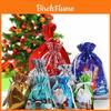 5pcs Christmas Sacks Reusable Drawstring Gift Bags With Cute Holiday Designs