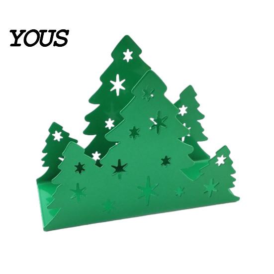 Kitchen Counter Napkin Rack Christmas Tree Holder, Stainless Steel Vertical Paper Towel Stand, Durable Holder Decorative Dispenser for Holiday