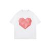 Oversized T-Shirt Black Geometric Heart Print Casual Wear