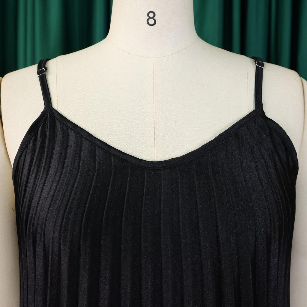 YYFS Women's Fashion Summer Spring Solid Color Print Sleeveless Suspenders Loose Waistline Casual Dresses