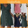 Stylish Women Button Down V Neck Mini Tea Dress In Soft Comfortable Fabric Perfect For Summer Days