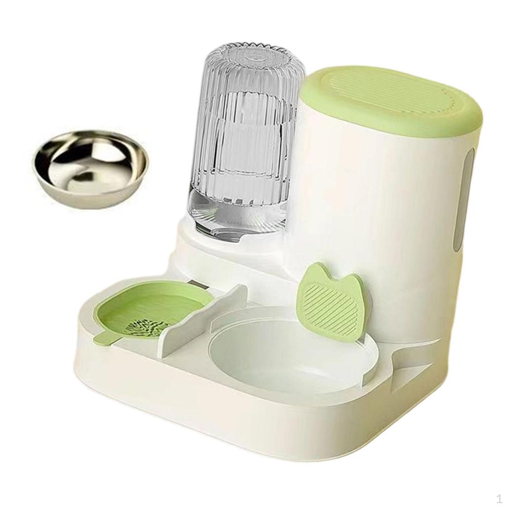 2 In 1 Automatic Pet Feeder, Water Bowl, Food Container, Drinking Bowl with Removable PP Parts