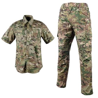 Classic Short Sleeve Shirt SS Multicam Camouflage Military Army Men Workwear Pants Set