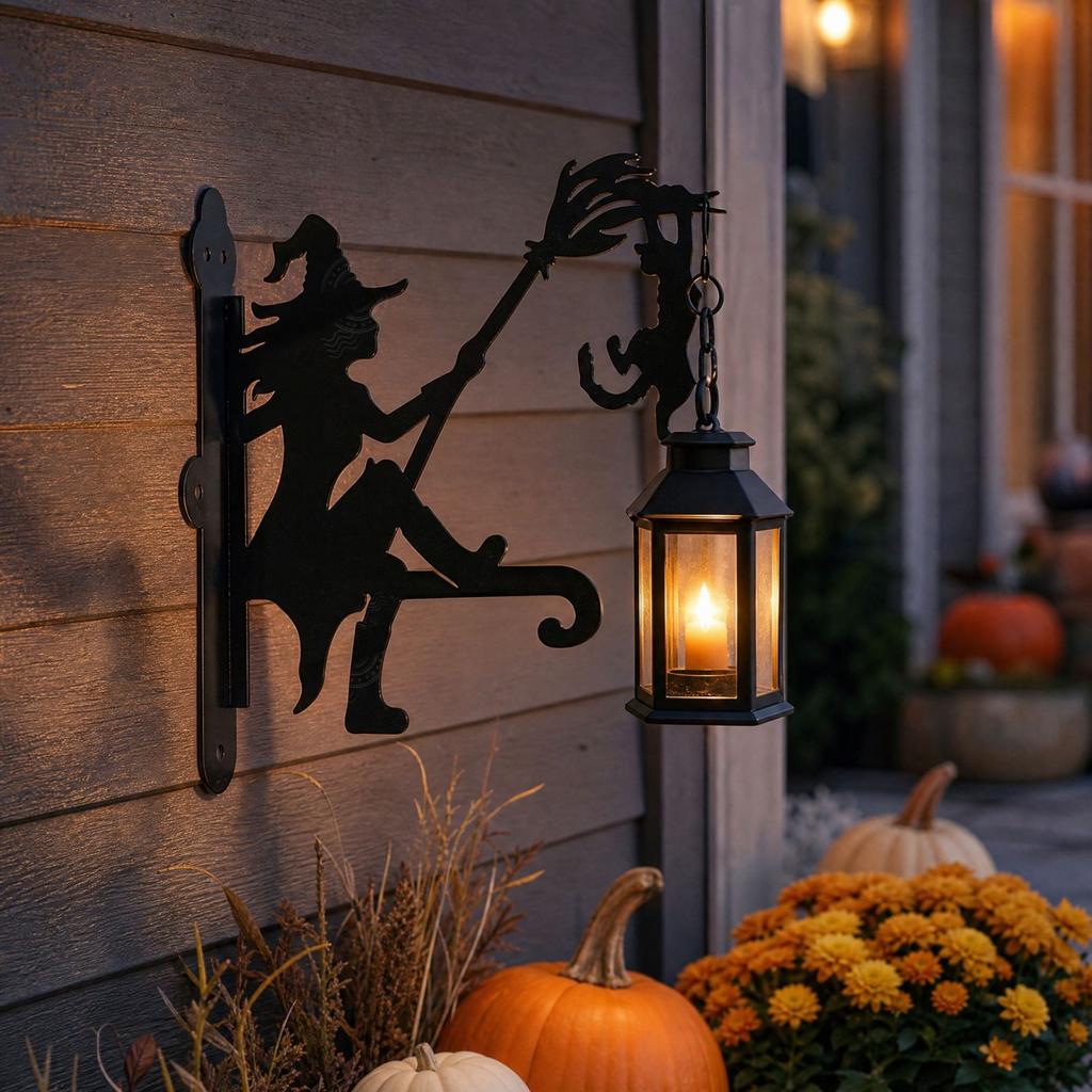 Halloween Wrought Witch Hanging Decor for Home and Garden