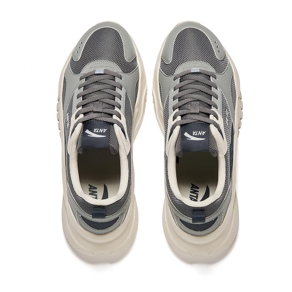 Anta Lifestyle Series Sports Slip-Resistant Durable Breathable Lightweight Low-Top Casual Shoes Men sneaker Gray Black 912518810-4