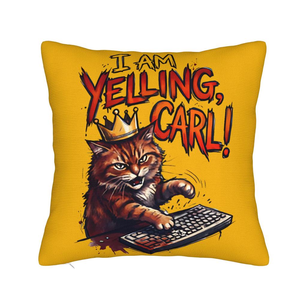 I Am Yelling Carl Donut Cat Meme Pillow Case Funny Pillow Cover Soft Pillowcases For Living Room Chair