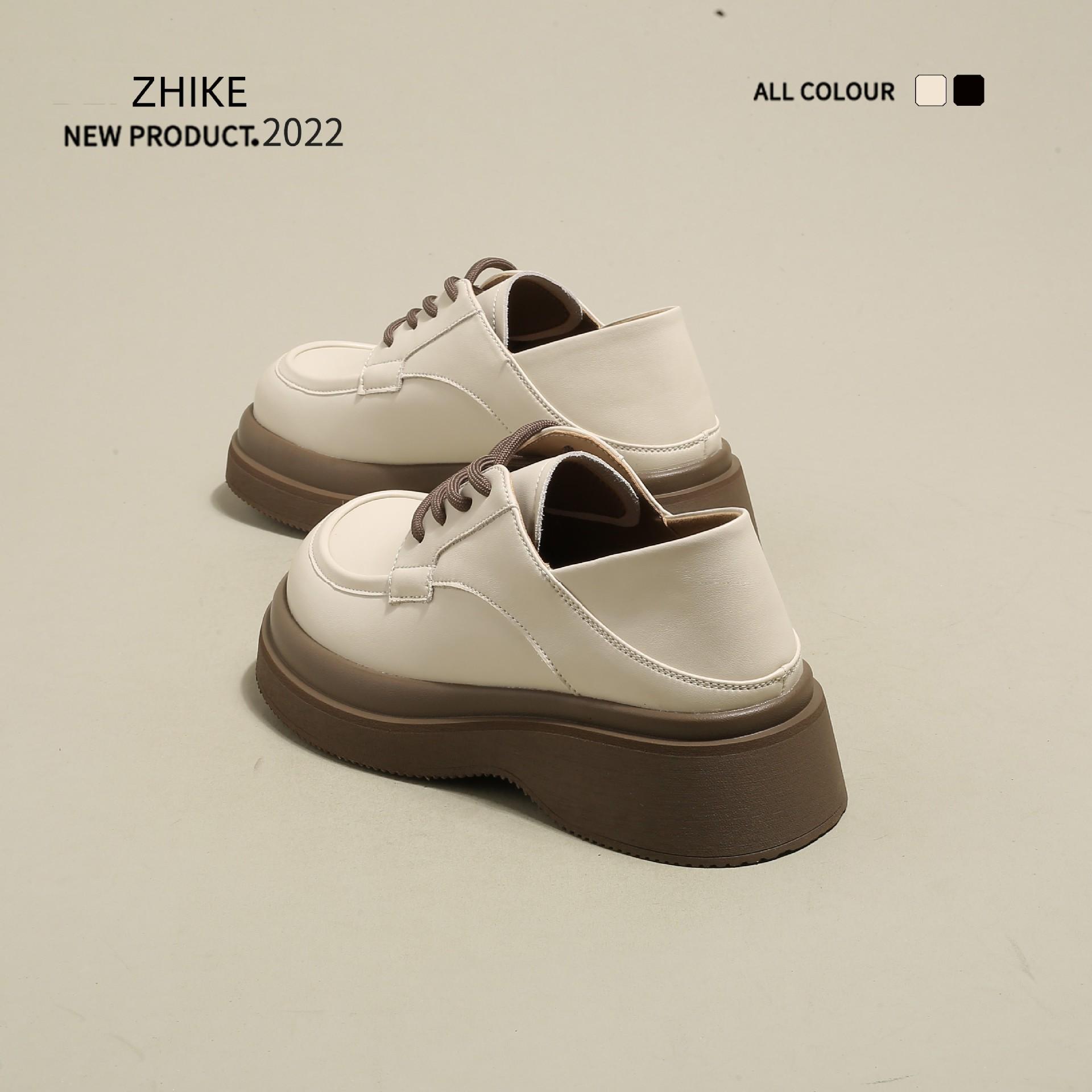 

Женские туфли на платформе Zhike 2025 новые лоферы в британском стиле женские туфли на платформе маффин маленькие кожаные туфли повседневная обувь инс 35