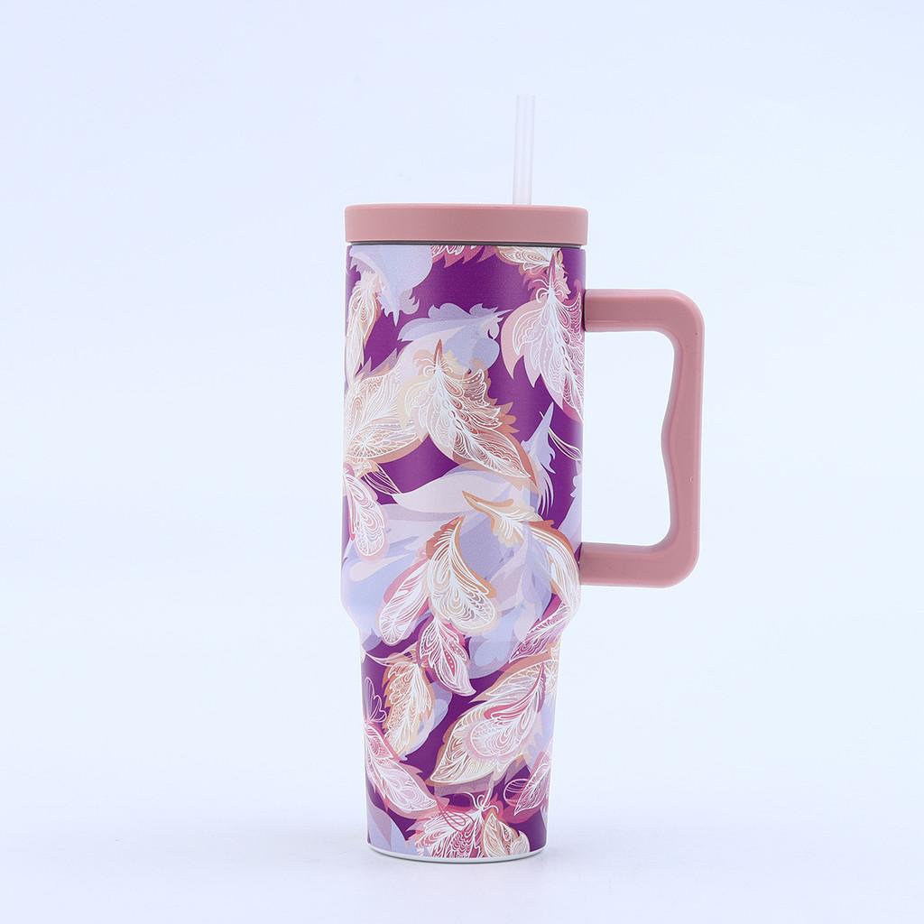 Stainless Steel 40oz Car Mug With Handle And Vacuum Seal For Outdoor And Commute