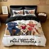 Le Petit Nicolas Pattern Bedding uilt Set uilt Cover Pillowcase Home Decoration Birthday Gift (1 * duvet cover + 2 * pillowcase without core)
