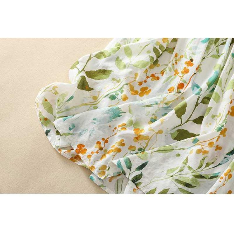 Summer A-Line Floral Big Hem Lined Half-body Skirt