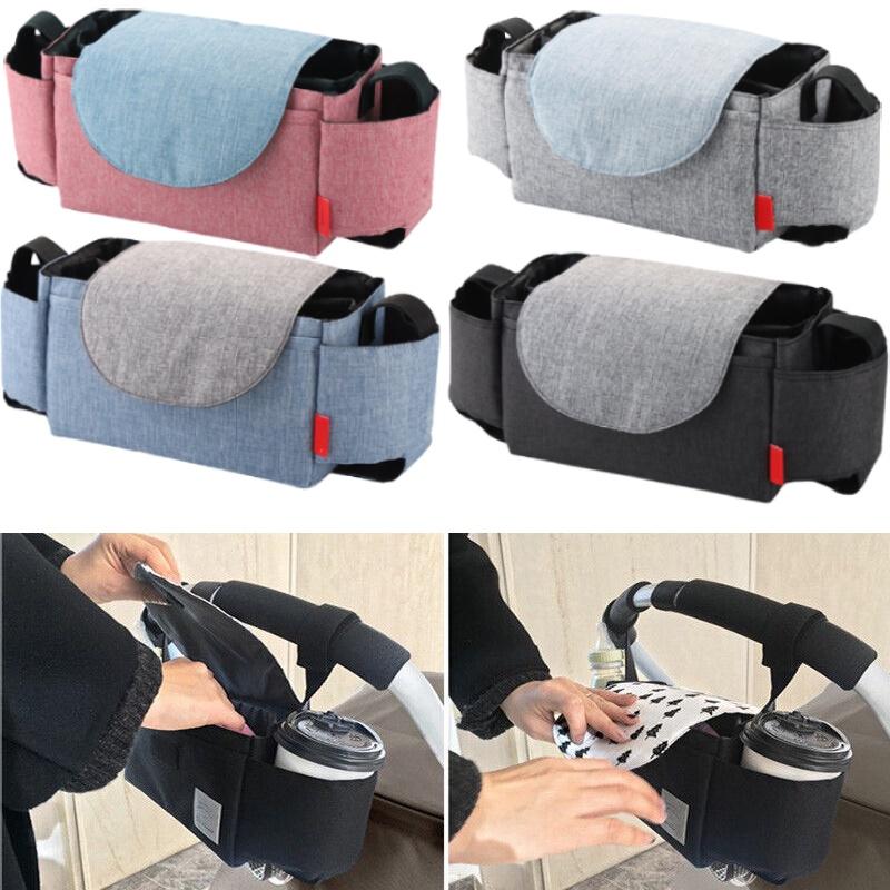 Baby Organiser Pram Mummy Bag Storage Buggy Stroller Pushchair Bottle Cup Holder