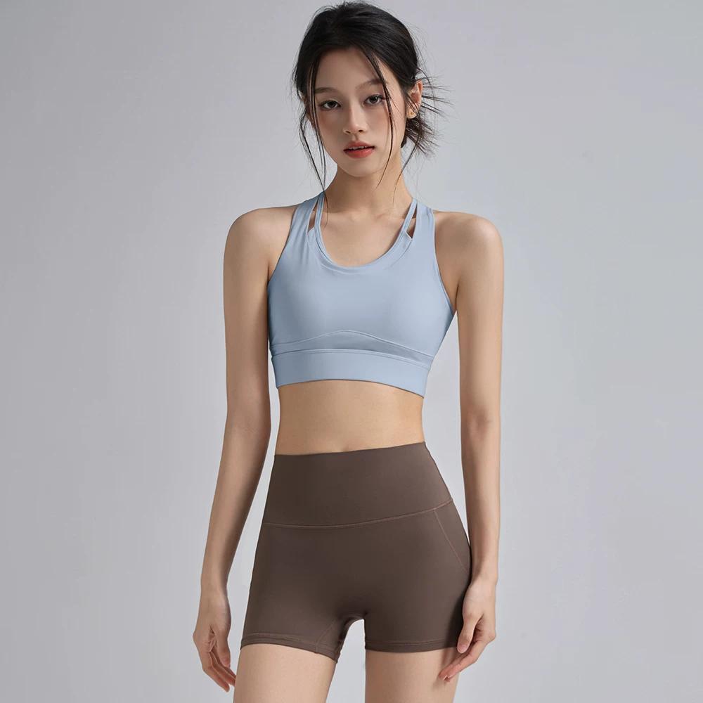 All-In-One Sports Bra for Women, Shock-Proof, High-Intensity Running Training, Fake Two-Piece Fitness, Pilates, Yoga Vest