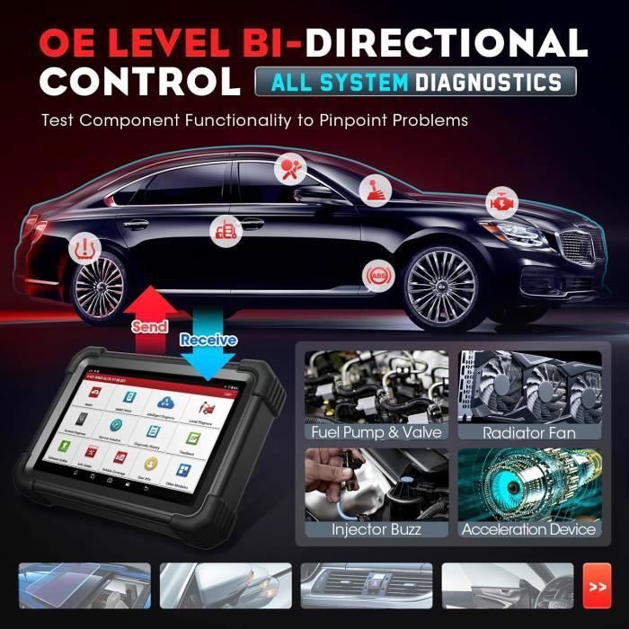 LAUNCH X431 IMMO Elite Strumento di Programmazione Chiavi, Scanner Diagnostico Auto OBDII 39 Servizi di Reset in francese