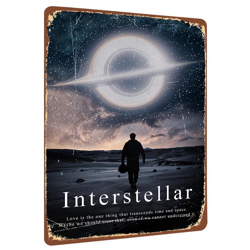 

Interstellar Movie Poster Metal Wall Art Space Galaxy Decorative Painting for Living Room Study Room 20x30cm（7.8x11.8inch）