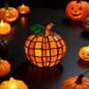 Yousheng Stained Glass Pumpkin Lantern Handmade Halloween Pumpkin Lamp Starry Night Glass Decor Indoor Fall Decoration