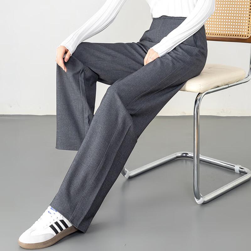 Fanzhen Women's Tencel Wool Blend Wide-Leg Trousers