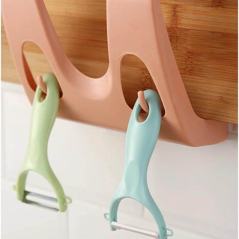 Wall-mounted Kitchen Shelf Free Punching Bracket Plastic Kitchen Storage Rack Pot Cover Shelf