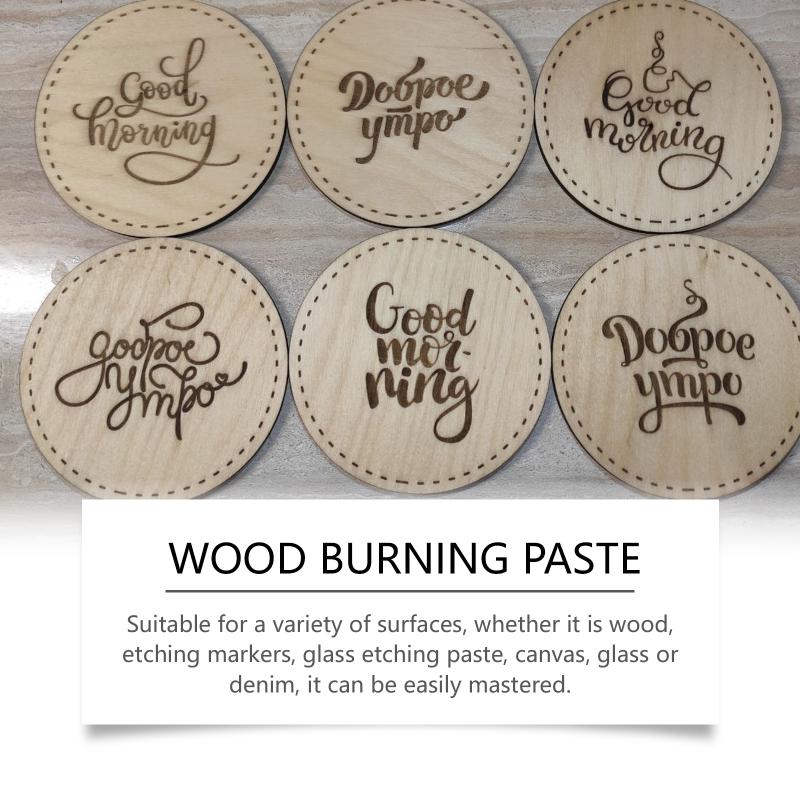 Fast Setting Wood Burning Gel Heat Activated Paste for Wood Crafts DIY Drawing and Personalized Wood Art Easy Use for Beginners