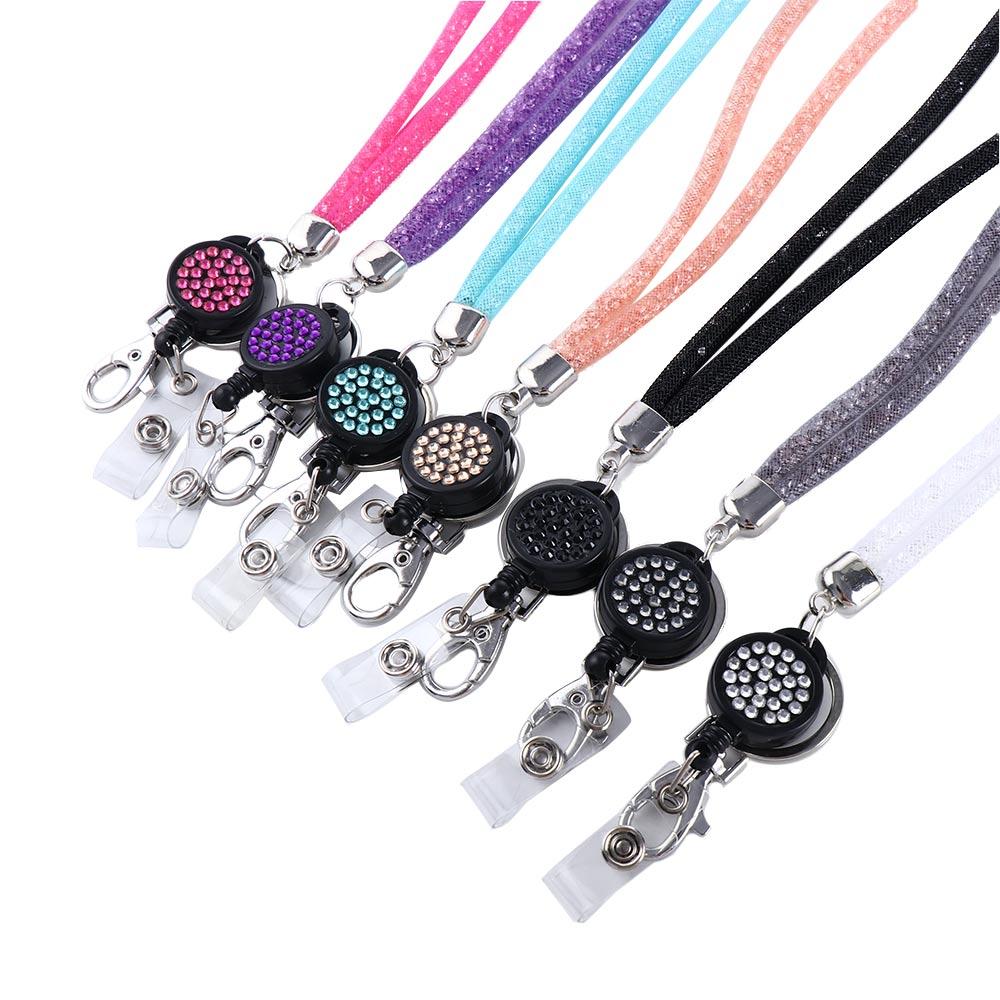 Tag Holder Retractable Badge Name Card Holder Hanging Rope Necklace Strap ID Badge Holder Lanyard
