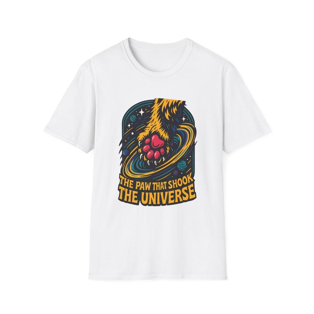 

Unisex Softstyle T-Shirt Cosmic Cat Paw Black Hole Space Galaxy Cartoon Graphic 4XL