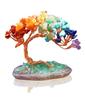 1 Stück Natürlicher bunter Kristall Bruchstein Fengtail Baum Kristall Achat Stück Basis Kupferdraht Wicklung Glücksbaum Ornament