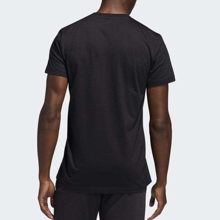 adidas T Shirts Men's Black Crew Neck Moderate Straight Fit FM4773