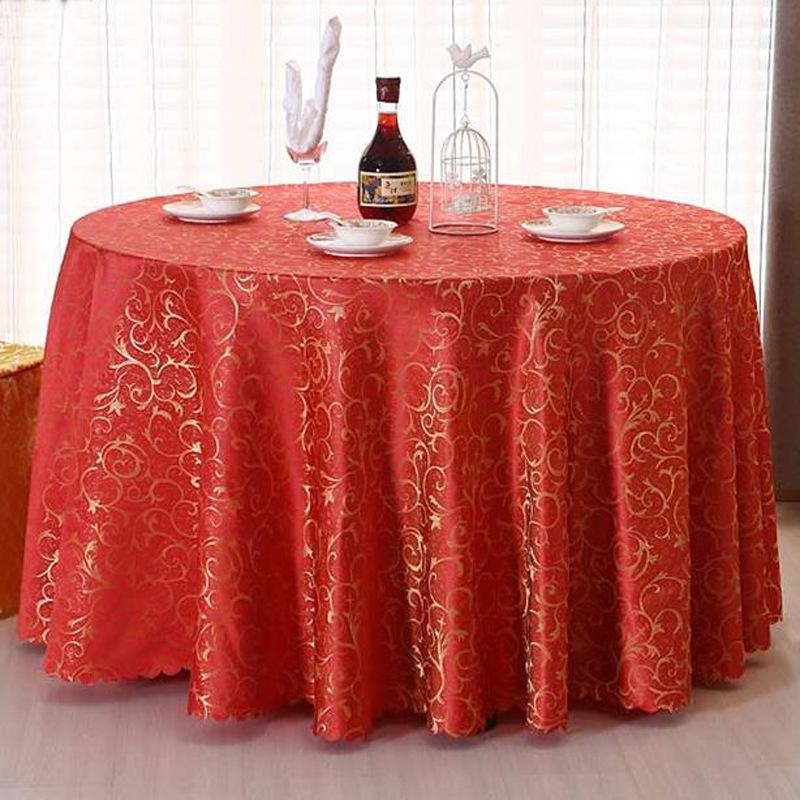 

Luxurious Banquet Table Cover Large Size Table Mat Jacquard Round Tablecloth Home Decoration 160CM красный