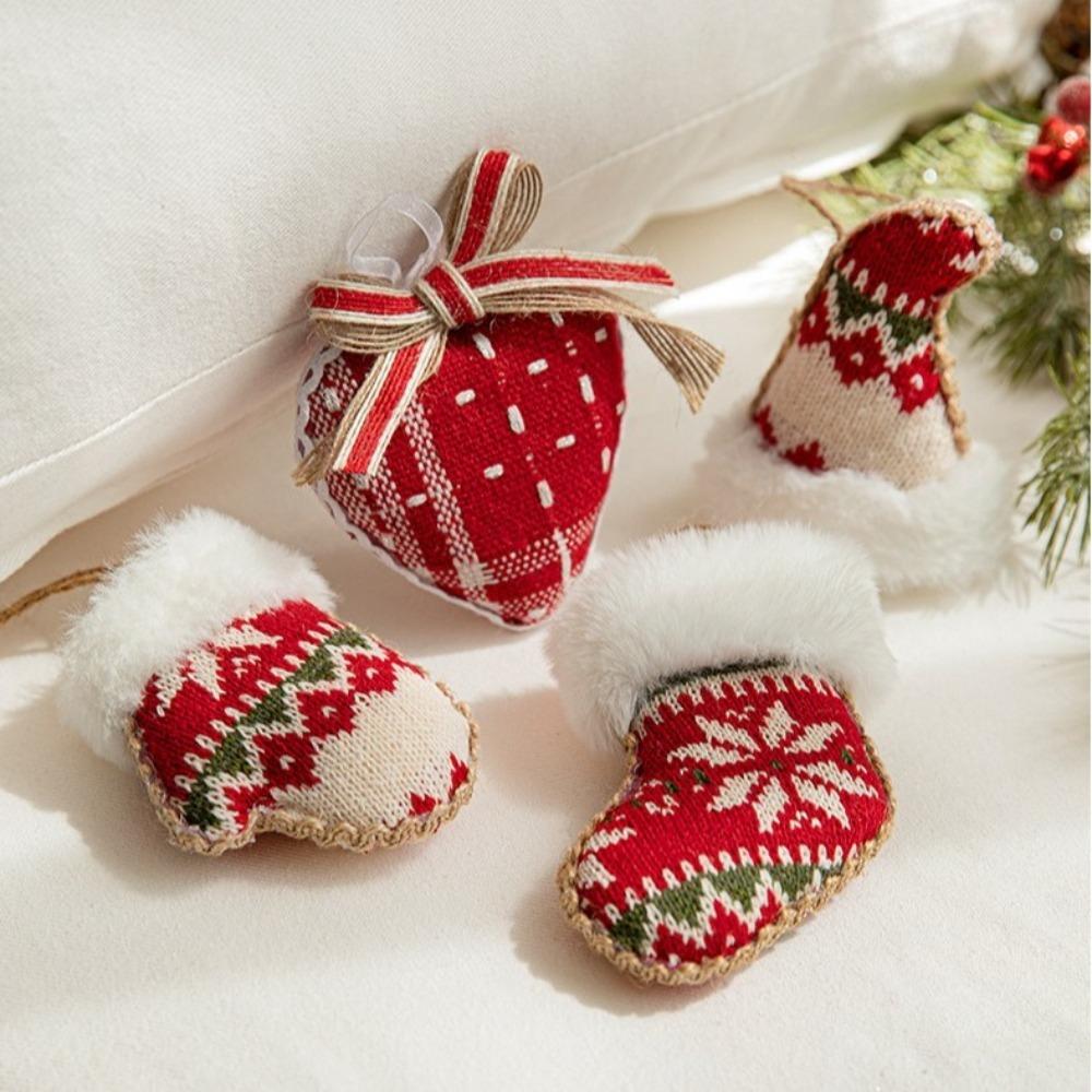 Hangging Christmas Tree Ornament Boots and Hat Designs Christmas Caps Pendant  Photographic Props
