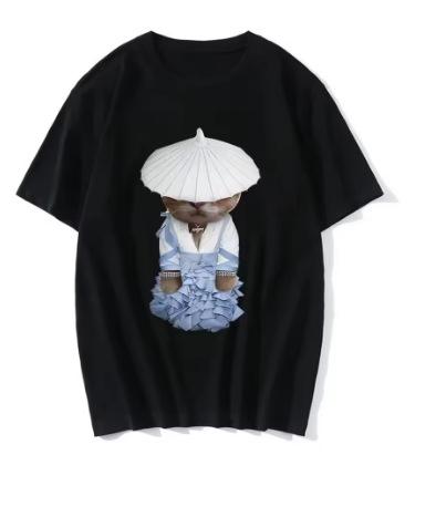 Fashion Women s T-Shirts Men s and Women s Fun Cat 3D Printed Casual T-Shirts, Summer Ridiculous T-Shirts, Fashion for Girls and Boys XXS