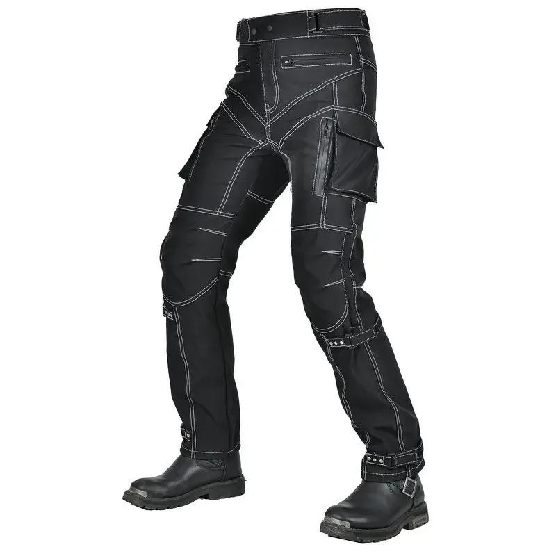 Vier Jahreszeiten Wasserdichte Motorrad-Fahrhosen Anti-Drop Mehrere Taschen Hosen Anti-Drop High-Waist Motorradhosen für Herren