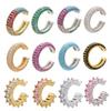 Single One Ear Clip Earring Cuff Heart Star Cross Rainbow T CZ Gold Silver Earring Jewelry Aretes No Pierced Clear Cubic