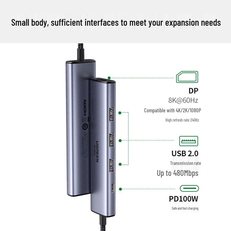 UGREEN Type-C to DP 8K 60Hz Docking Station Adapter