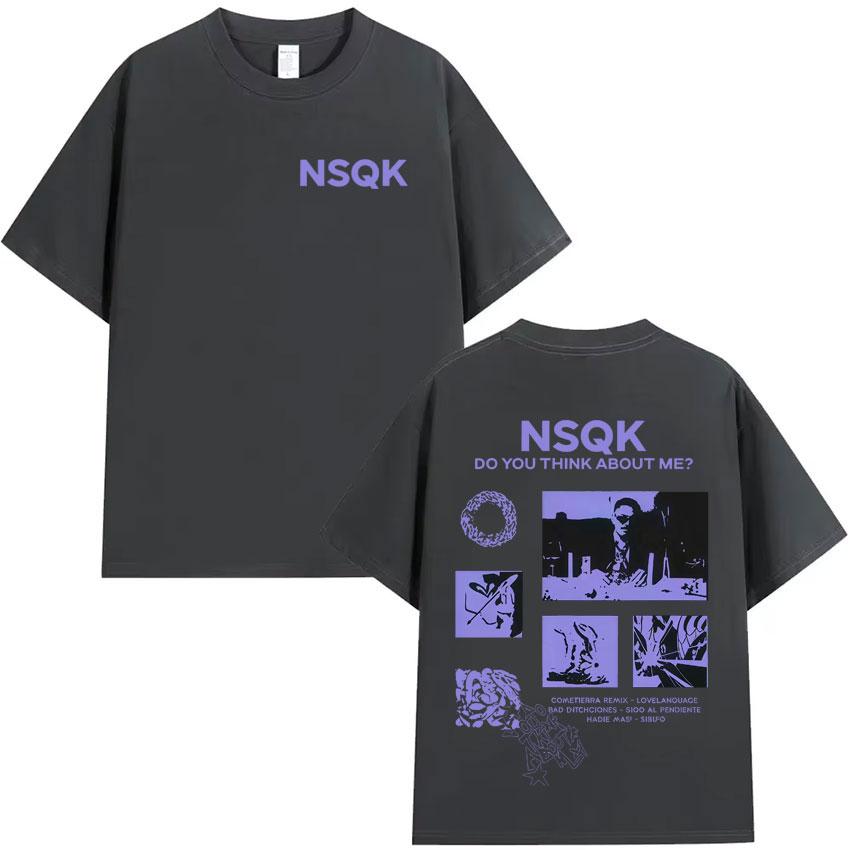 Rapper Nsqk Tour Do You Think about Me Harajuku Print Tshirt Hipster Mens Oversized Tee Shirt High Quality Loose Pop Y2K Tshrit