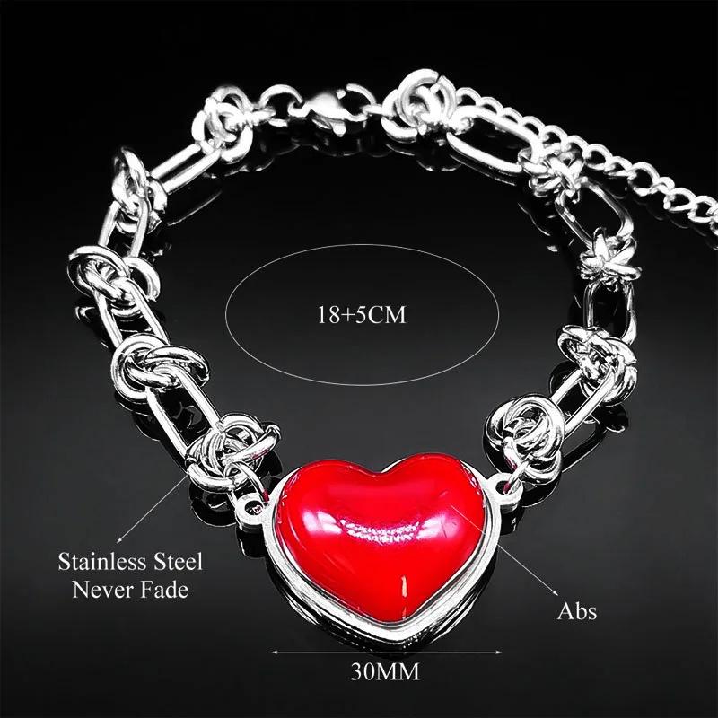 

HNSP Ожерелье-чокер из нержавеющей стали с красным сердцем, подвеска-цепочка для женщин, циркон, универсальные аксессуары для девушек