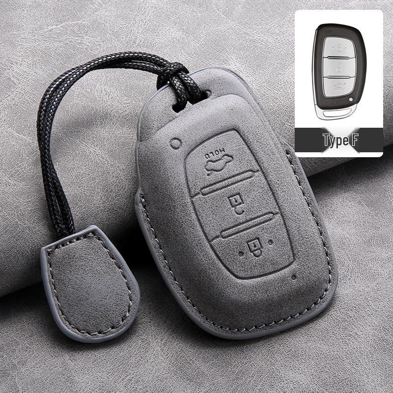 Nyckelfodral i läder för Hyundai: Kompatibel med IX35, Elantra, Mistra, Veloster, IX25, Verna
