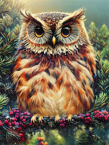 Full Square/round Diamond Art Painting Owl Cartoon 5d Diy Embroidery Mosaic Animal Crystal Wall Sticker Decor Home