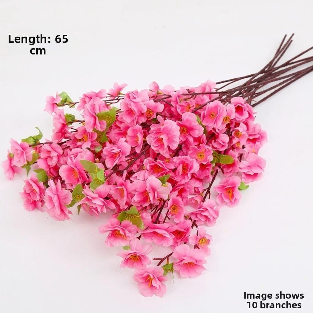 3pcs Lifelike Artificial Sakura Flowers Pink Silk Fake Flowers Peach Blossom Branch Table Center