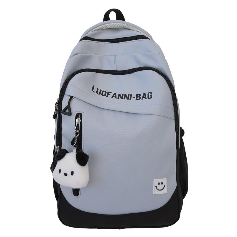 

Школьный рюкзак для учащихся средней школы, женский рюкзак с цветным принтом и буквами, большой емкости, дорожный рюкзак синий