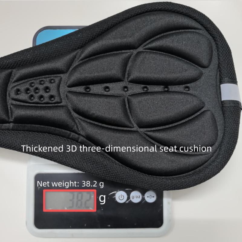 1Pc Comfortable Bicycle Seat Cushion Cover Features A Shock-Absorbing And Breathable 3D Design, Ideal For Road And Mountain Bikes. It Is A Must-Have