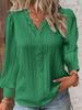 Fashion Lace Patchwork Blouse Elegant Womens White Shirt Long Sleeved V Neck Loose Fitting Office Casual Tops