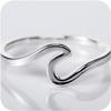 Wave Design 925 Sterling Silver Ring Wave Band Ring Fashion Jewelry for Women Gift Wedding Finger Jewelry