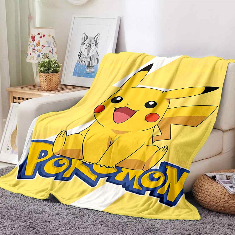1 manta de franela de Pikachu Pokémon, suave y amigable con la piel con impresión digital, varios tamaños disponibles para familia, amigos, cumpleaños