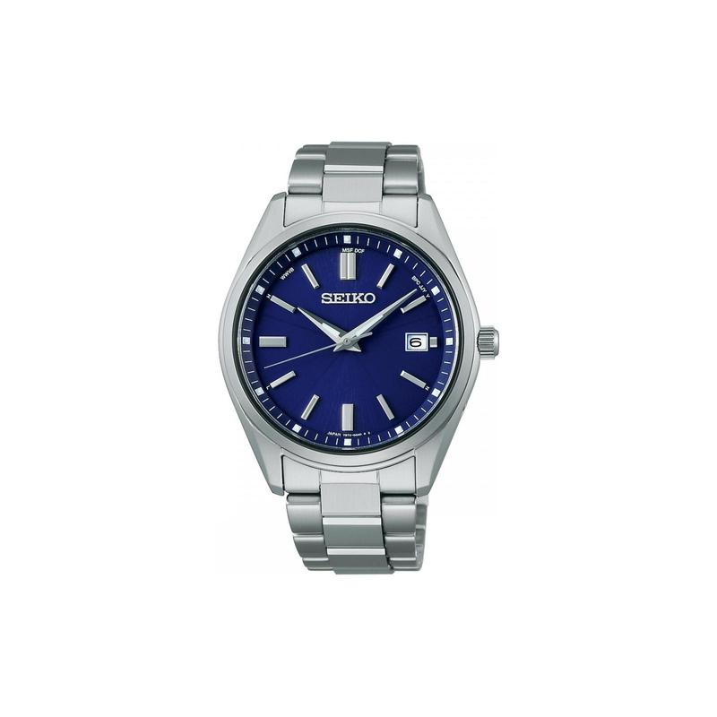 SEIKO Antimagnetic 100m Waterproof Solar Quartz Steel Strap Men s Watch Blue Dial SBTM321 синий