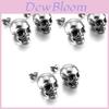 Unique European And American Character Head Skull Ear Studs For Men And Women