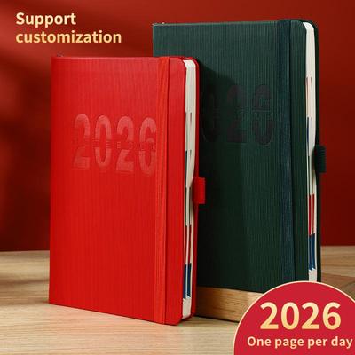 High-Quality 2026 Planner Notebook Daily Weekly Monthly Calendar Planner A5 Size With Faux Leather Cover For Business Student