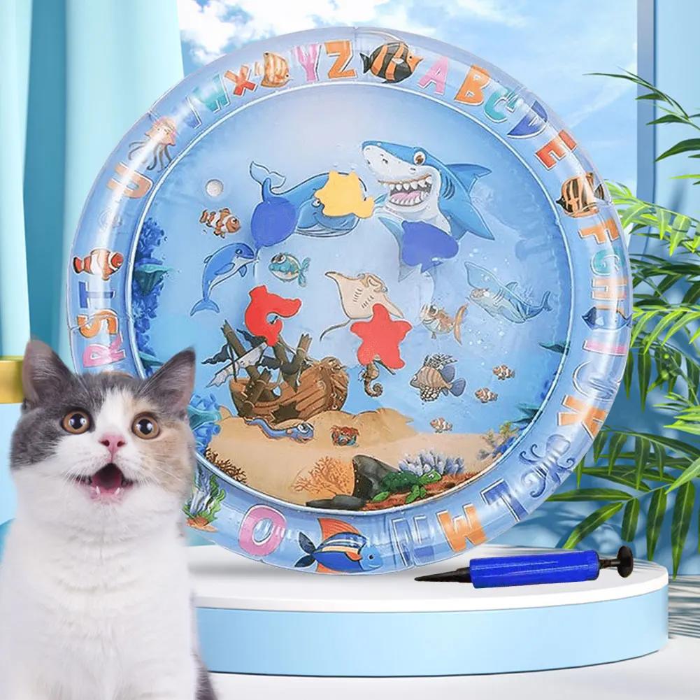 Cooling Summer Pad Mat Play Water Sensor Cat Mat PVC Cool Comfort Sensor Water Playmat Interactive Cat Toys Pet Cat Supplies