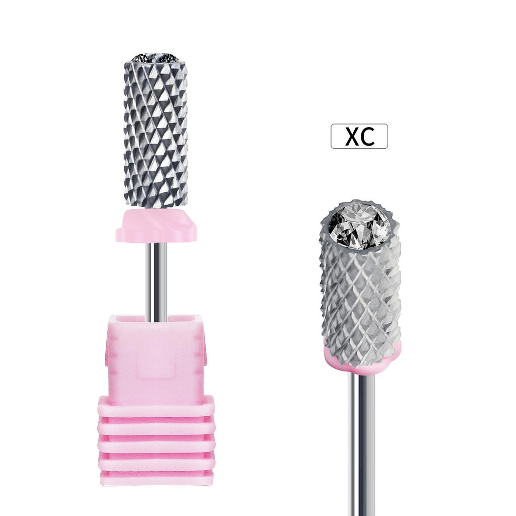 Carbide Nail Drill Bits Barrel Milling Cutter for Manicure Rhinestone Decor Grinding Head Rotary Electric Nail Files Accessory