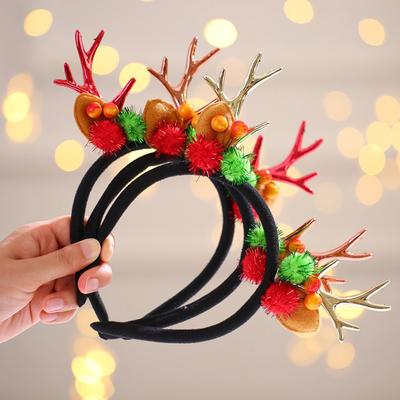 Mode Ornamente Festival süße Elch Hut Haar Weihnachten Pailletten Hoop Geweih Haarband Stirnband Weihnachten Kopfbedeckungen